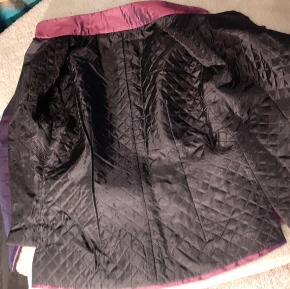 Iridescent Purple Mandarin Collar Silk Jacket - Picture 5 of 5